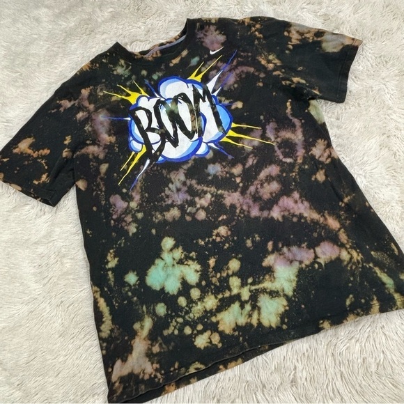 Nike Custom Bleach Dye Tie Dye Mens XL short sleeve shirt Adult - Picture 7 of 7